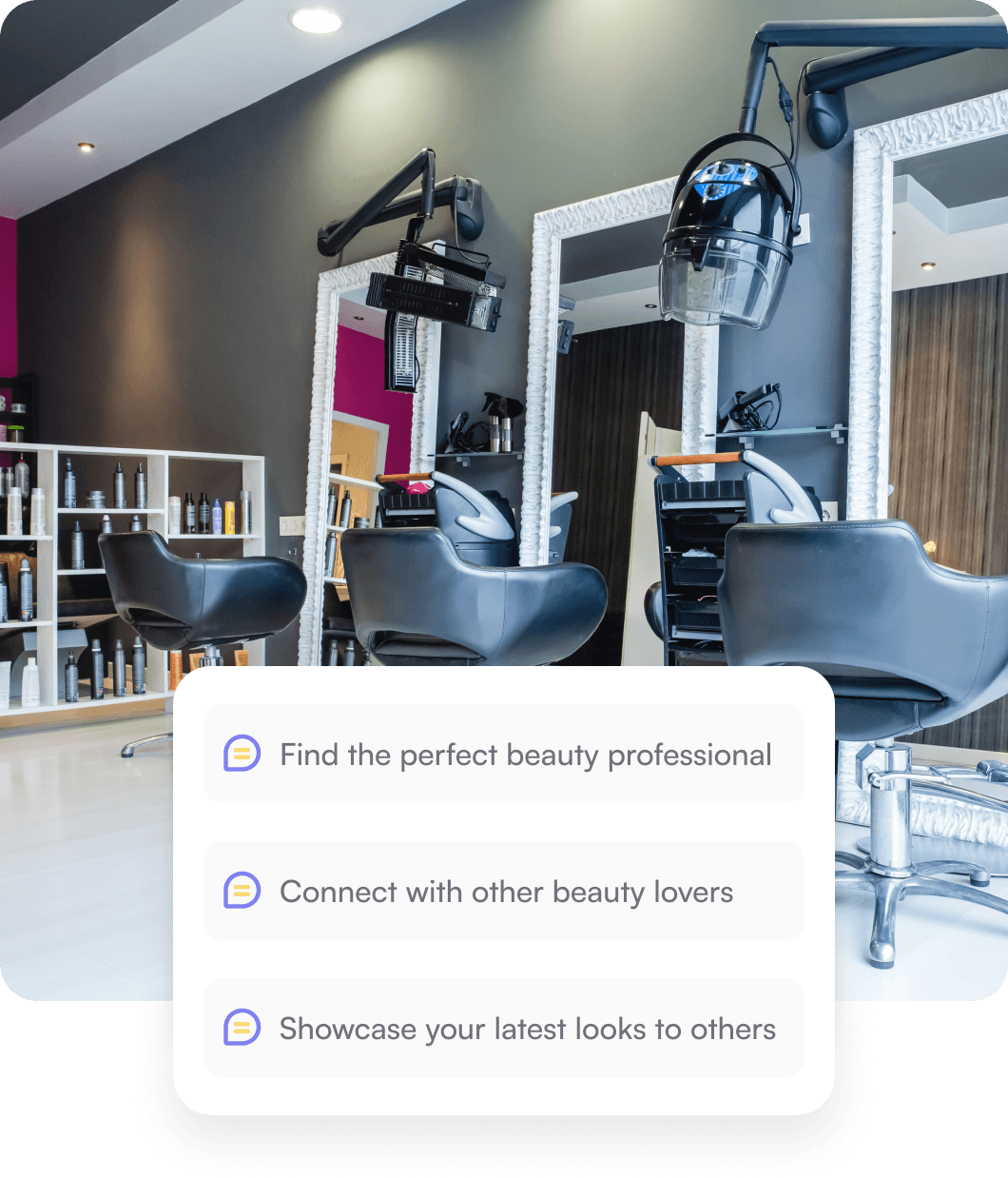 Find your perfect stylist, book appointments, and share your stunning looks with the world in one seamless platform